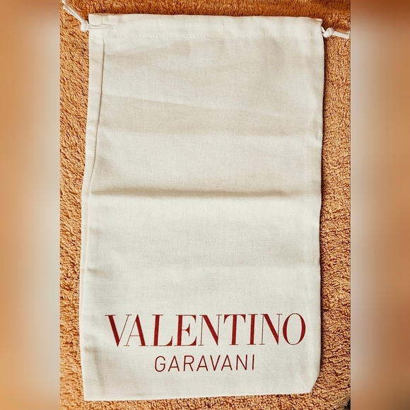 Valentino Garavani White Red Drawstring Dust Bag Cover Pouch Travel Storage Shoe - Picture 2 of 5